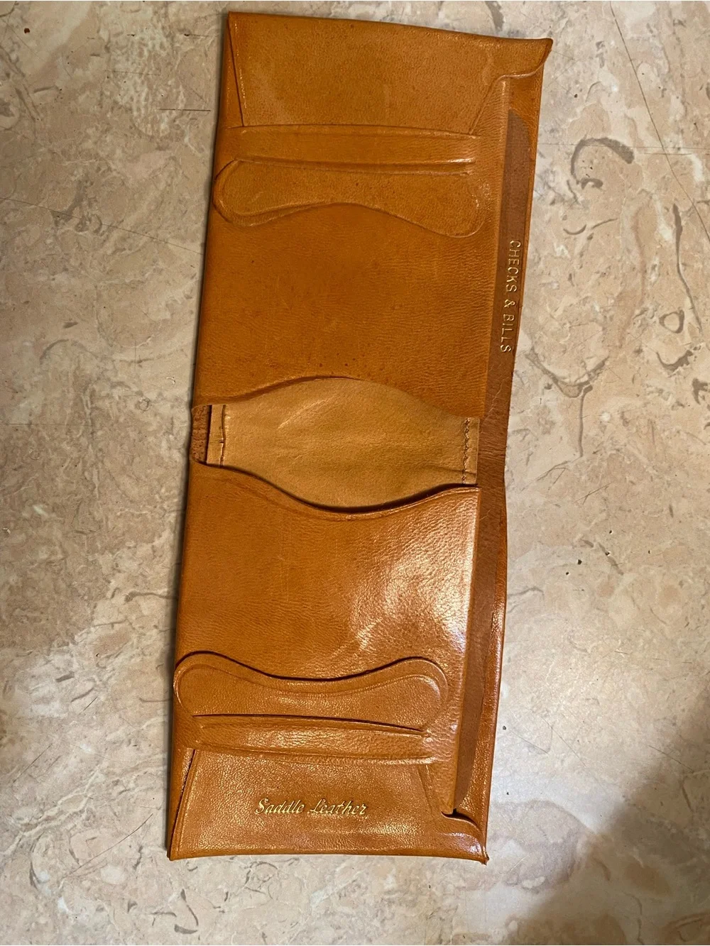Source Unknown Orange-Brown Embossed Leather Men's Wallet